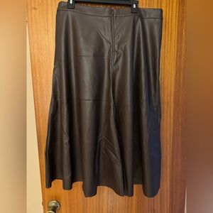 Banana Republic Brown Pleather Skirt sz 16